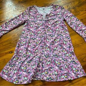 Love Fire Big Girl Floral Long Sleeve Colorful Midi Dress size Large Boho
